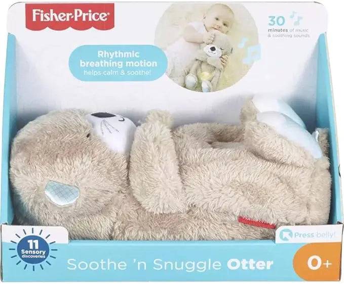 Fisher-Price Sound Machine Soothe 'n Snuggle Otter Portable Plush Baby Toy with Sensory Details Music Lights & Rhythmic Breathing Motion - ShopSwiftly