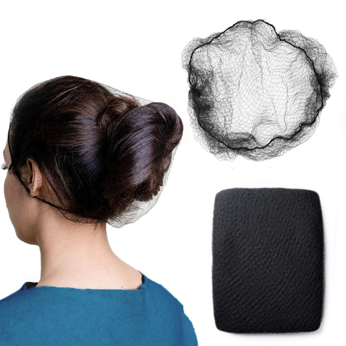 Hair Net Black - 100Pcs – 24 inches Invisible Nylon Hair Nets for Women and Men - Perfect for Hair Bun, Sleeping, & Kitchen Food Service