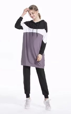 Spring Muslim Women's Hooded Tracksuit Set