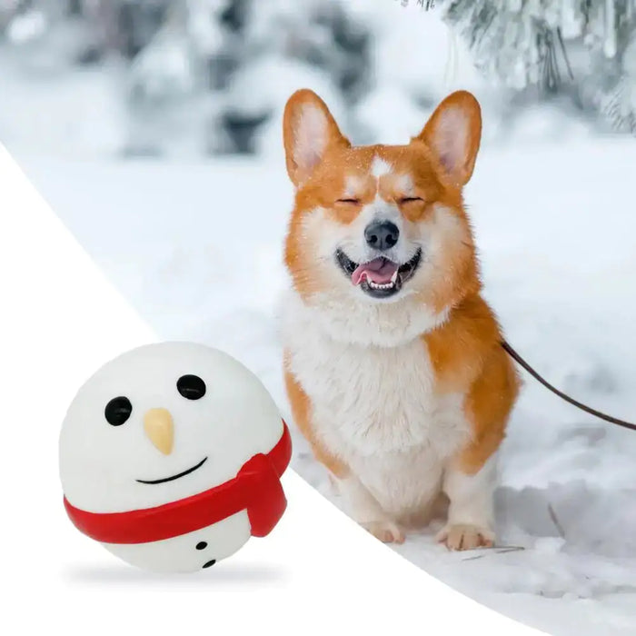 Dog Chew Food Leak Ball Toy Santa / Snow Man