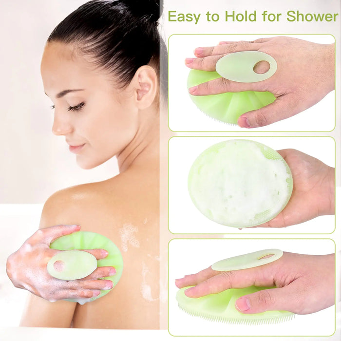 INNERNEED Food-Grade Soft Silicone Body Cleansing Brush Shower Scrubber, Gentle Exfoliating and Massage for All Kinds of Skin (Green) Green