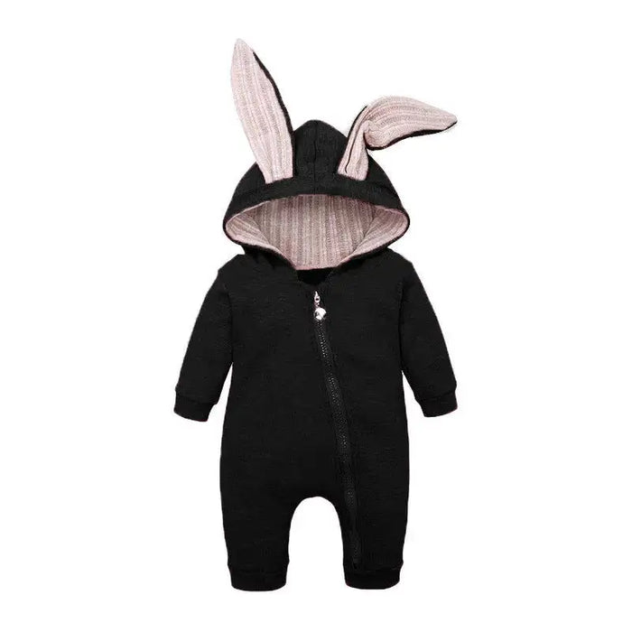 Rabbit Ear Hooded Baby Rompers - ShopSwiftly