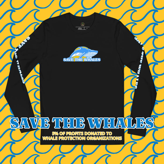 Save the Whales Long Sleeve Fitted Crew