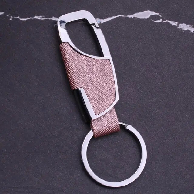 Metal Lobster Clasp Leather Keychain - ShopSwiftly