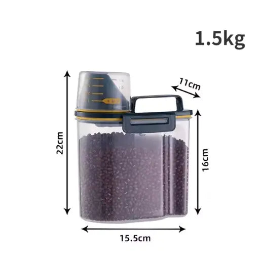 Pet Food Storage Container with Measuring Cup