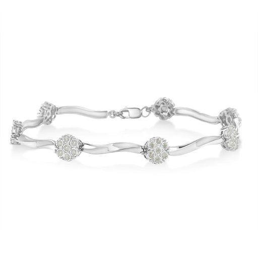 Sterling Silver Diamond Link Bracelet (1 cttw, H-I Color, I1-I2 Clarity) - ShopSwiftly