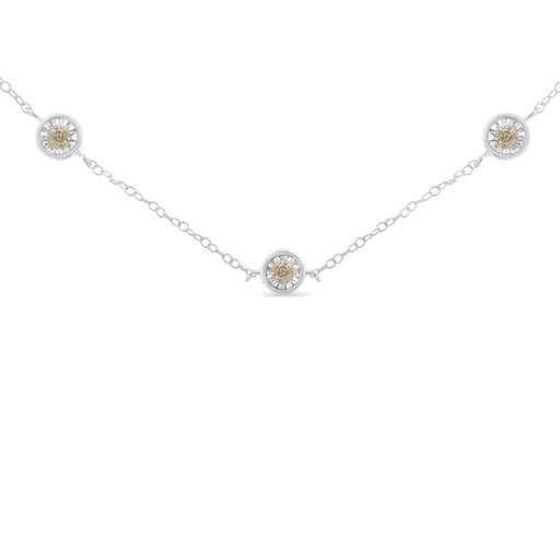 Sterling Silver Diamond Station Necklace (1/2 cttw, I-J Color, I1-I2 Clarity) - ShopSwiftly