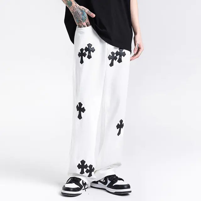 Men's High Street Jeans Long Pants Hip Hop Hong Kong Style