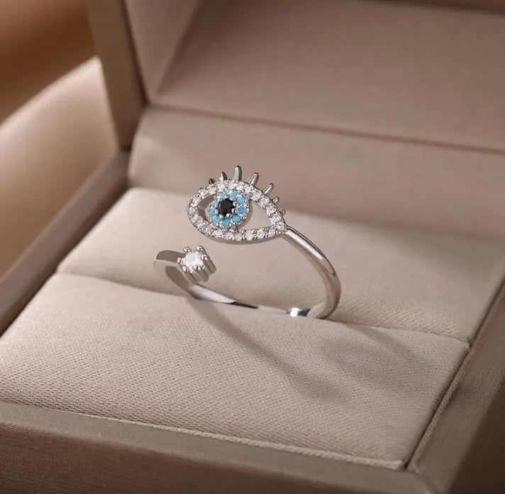 Turkish Blue Evil Eye Rings - ShopSwiftly