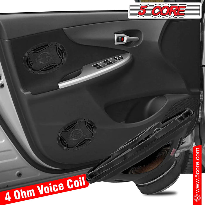 5Core Car Speaker 6 "x9" 3 Way Coaxial Door Subwoofer 800W Peak Power 4 Ohm Replacement Bass Woofer