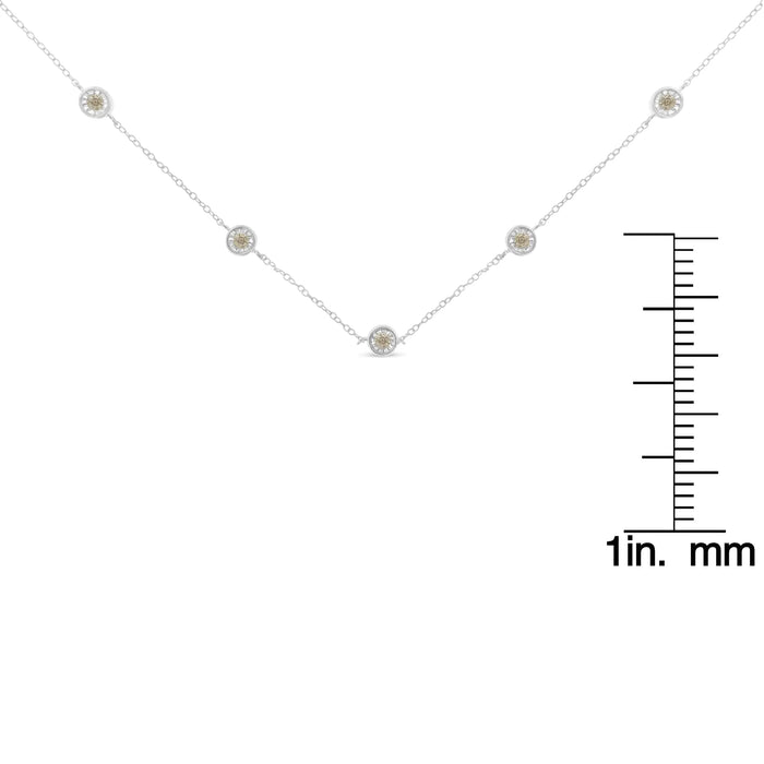 Sterling Silver Diamond Station Necklace (1/2 cttw, I-J Color, I1-I2 Clarity) - ShopSwiftly