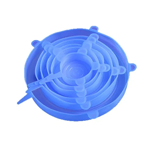 6 Pieces Stretchable Silicone Food Wrap Bowl Lid