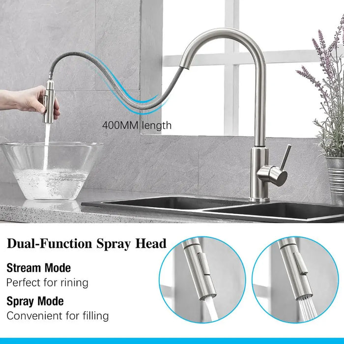 Pull Out Black Sensor Kitchen Faucets