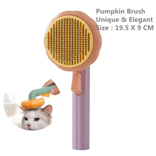 Pumpkin Pet Brush, Self Cleaning Slicker Brush - ShopSwiftly