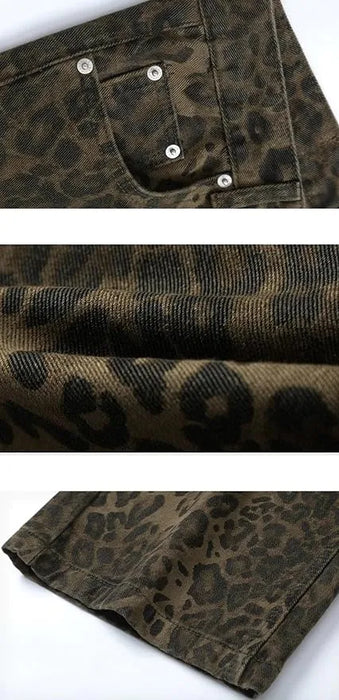 August Leopard Print Denim Jeans