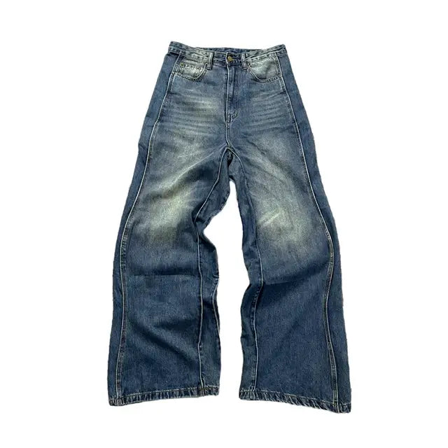 Twisted Seam Men Baggy Jeans