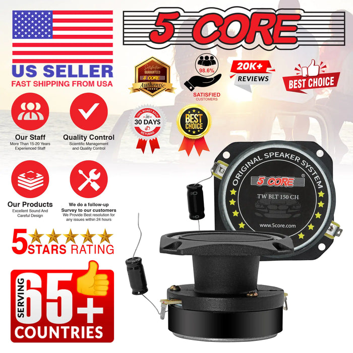 5Core Tweeters Speakers Car Audio Pair 600W Peak 3.5 Inch Super Bullet Tuiters Para Sonido Para Carro