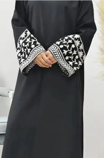 Embroidered Abaya Hijab Dress