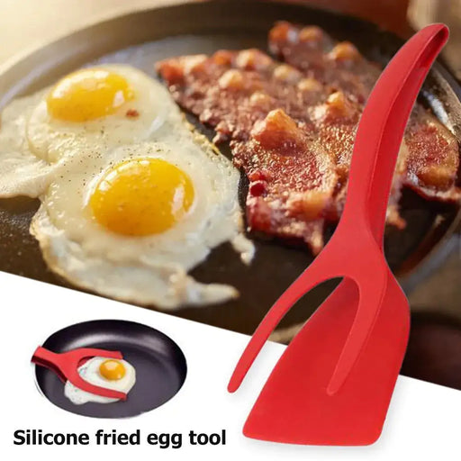 2 In 1 Grip And Flip Tongs Egg Spatula Tongs Clamp Pancake Fried Egg French Toast Omelet Overturned Kitchen Accessories - ShopSwiftly