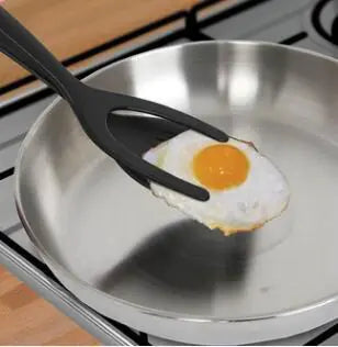 2 In 1 Grip And Flip Tongs Egg Spatula Tongs Clamp Pancake Fried Egg French Toast Omelet Overturned Kitchen Accessories - ShopSwiftly