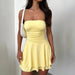 Y2K Tube-top Short Dress Summer Sexy Pleated Tight Dresses For Womens Clothing - ShopSwiftly