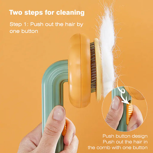 Pumpkin Pet Brush, Self Cleaning Slicker Brush - ShopSwiftly