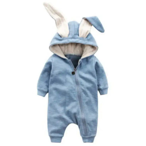 Rabbit Ear Hooded Baby Rompers - ShopSwiftly