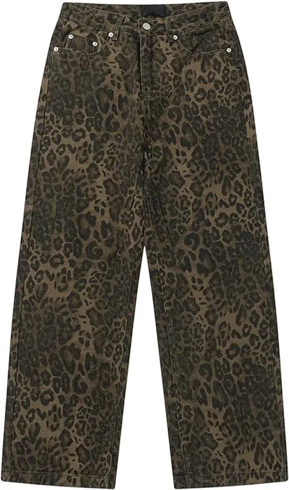 August Leopard Print Denim Jeans