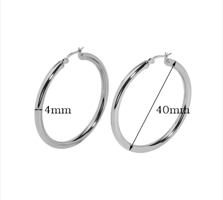 Stainless Steel Large Hollow Circle Earrings