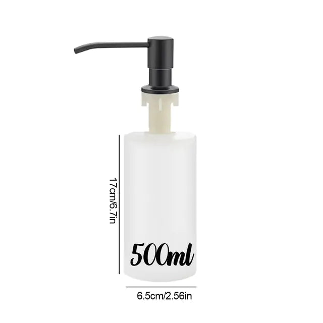 Built-in Kitchen Sink Soap Dispenser: 300ML Stainless Steel Hand Press Bottle