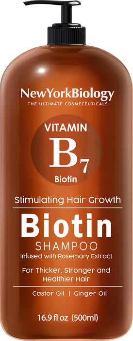 New York Biology Biotin Shampoo for Hair Growth and Thinning Hair – Thickening Formula for Hair Loss Treatment – For Men & Women – Anti Dandruff - 16.9 fl Oz 16.9 Fl Oz (Pack of 1) Biotin Shampoo - 16.9 Fl Oz (Pack of 1)