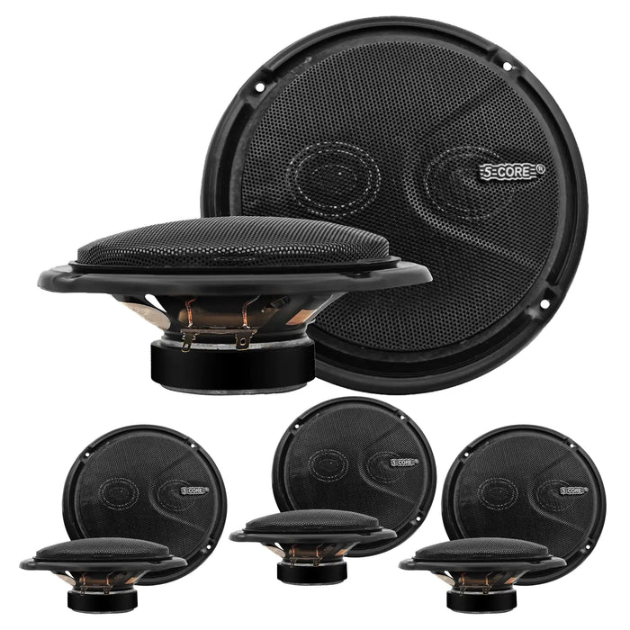 5Core Car Speakers 6 Inch 2 Way Replacement Loud Coaxial 4 Ohm Component Stereo Door Speaker Set