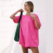 Rompers for Women Casual Short Sleeve Oversized Athletic Workout Reversible Hot Shot Tee Romper Deep Pockets - ShopSwiftly