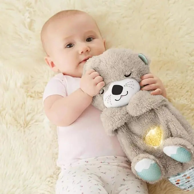 Fisher-Price Sound Machine Soothe 'n Snuggle Otter Portable Plush Baby Toy with Sensory Details Music Lights & Rhythmic Breathing Motion - ShopSwiftly