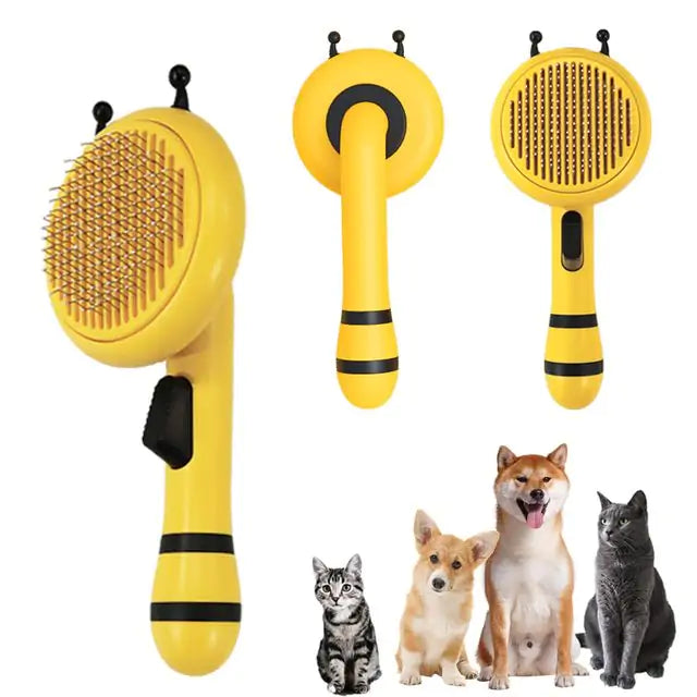 Pumpkin Pet Brush, Self Cleaning Slicker Brush - ShopSwiftly