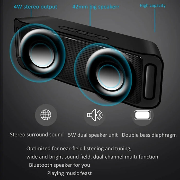 Bluetooth Speaker Wireless Portable Stereo Sound Big Power 10W System