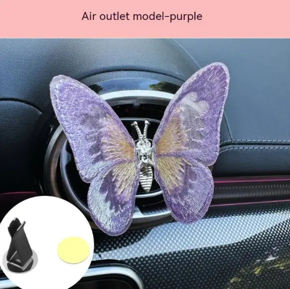 Moving Embroidery Butterfly Car Accessories