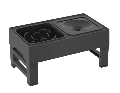 Adjustable Food and Water Bowl - Black Slow Bowl 2