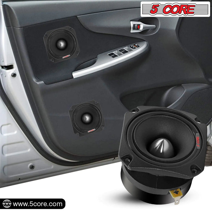 5Core Tweeters Speakers Car Audio Pair 600W Peak 3.5 Inch Super Bullet Tuiters Para Sonido Para Carro