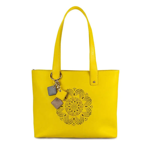 Sprout Leather Tote -Lemon - ShopSwiftly