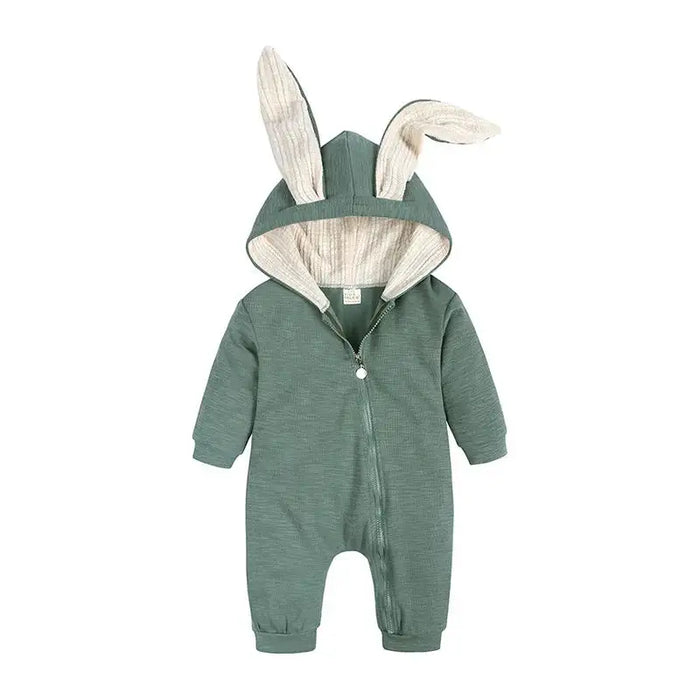 Rabbit Ear Hooded Baby Rompers - ShopSwiftly