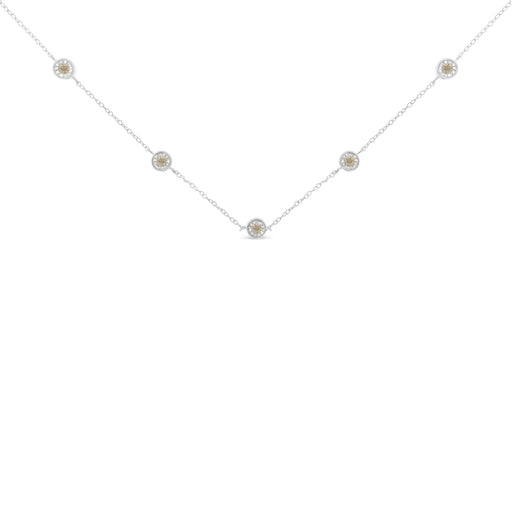 Sterling Silver Diamond Station Necklace (1/2 cttw, I-J Color, I1-I2 Clarity) - ShopSwiftly