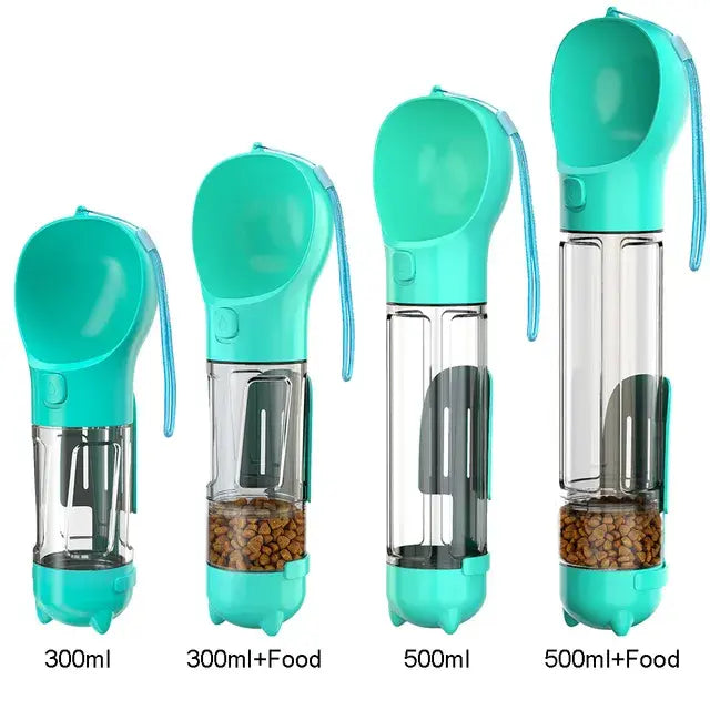 Food Feeder Drinker And Poop Dispenser - Blue / 300 Milliliter