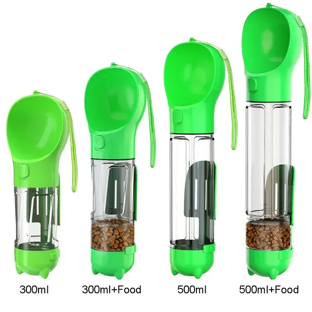 Food Feeder Drinker And Poop Dispenser - Green / 300 Milliliter