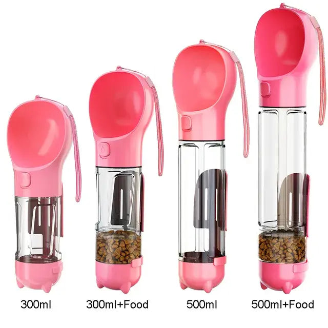 Food Feeder Drinker And Poop Dispenser - Pink / 500 Milliliter With Food Box