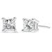 AGS Certified 14k Gold 4-Prong Set Princess-Cut Solitaire Diamond Push Back Stud Earrings (I-J Color, SI2-I1 Clarity) - ShopSwiftly