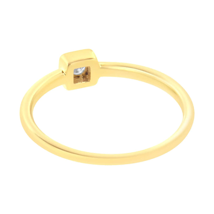 14K Yellow Gold Plated .925 Sterling Silver 1/20 cttw Miracle Set Diamond Promise Ring (J-K Color, I1-I2 Clarity) - ShopSwiftly