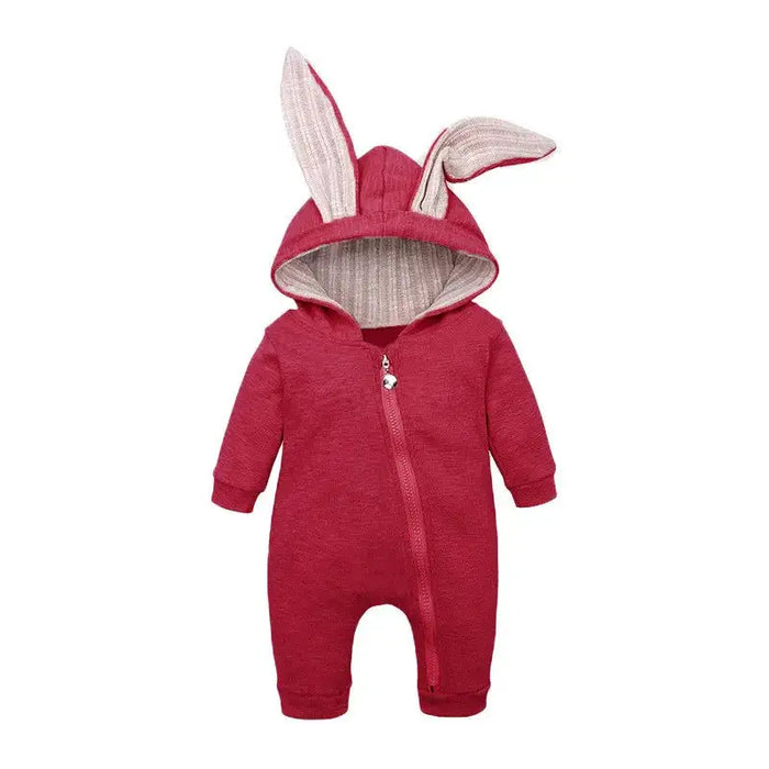 Rabbit Ear Hooded Baby Rompers - ShopSwiftly