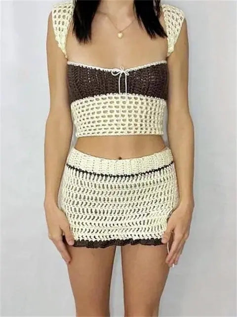 Aesthetic Knitted Two Piece Set - ShopSwiftly