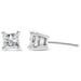 AGS Certified Princess-Cut Square Diamond 4-Prong Solitaire Stud Earrings in 14K Gold (H-I Color, I1-I2 Clarity) - ShopSwiftly